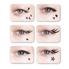 Eyes with sticker stars, moons and eyeliners